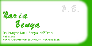 maria benya business card